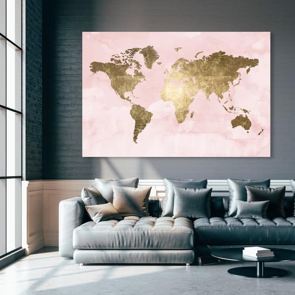Mapamundi colores world map art canvas