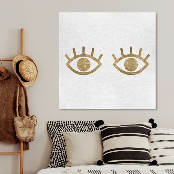 Oliver Gal 'Gold Is on My Mind' Fashion and Glam Wall Art Canvas Print - Gray, Gold - 20 x 24