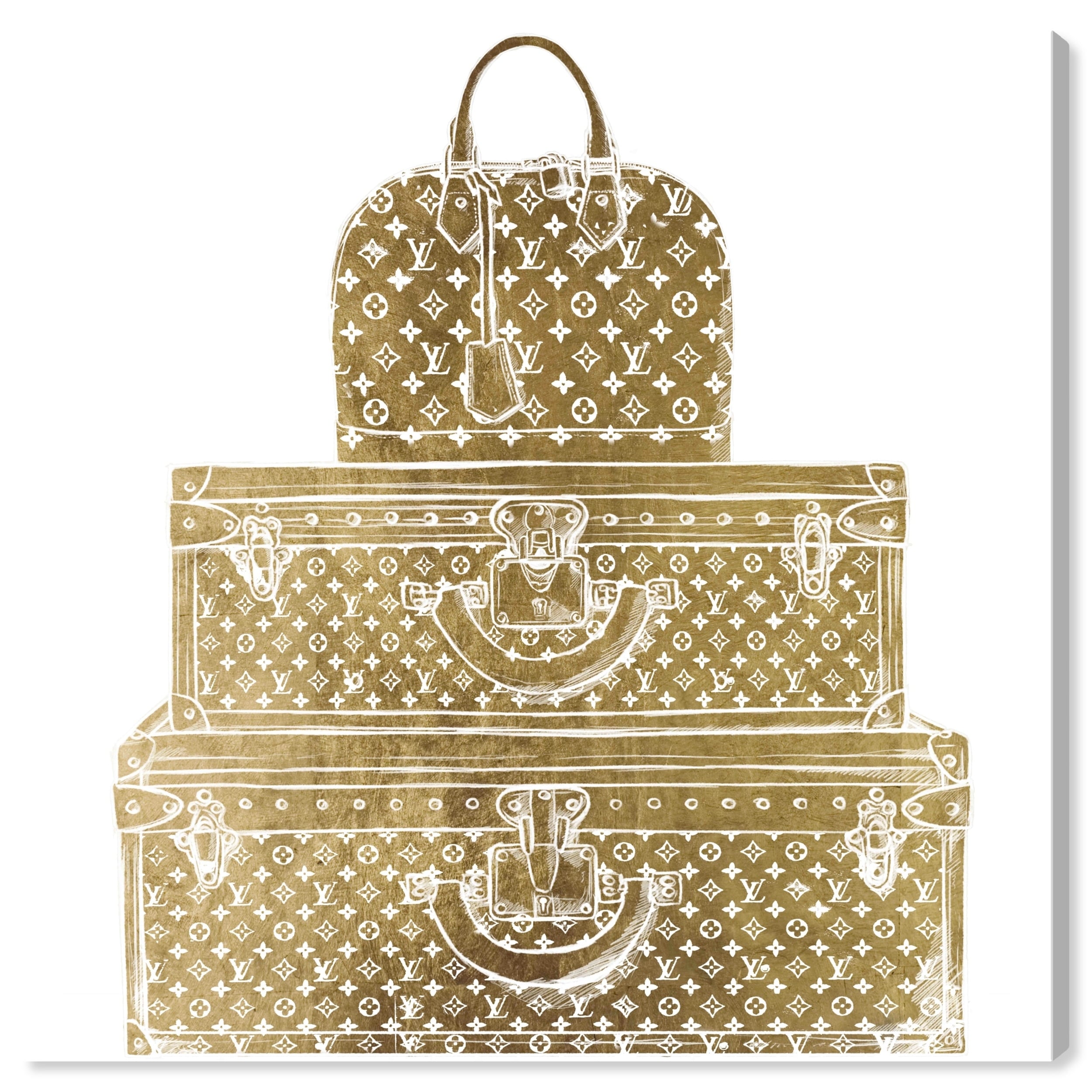 Oliver Gal 'Royal Bag and Luggage Gold diecut' Fashion and Glam