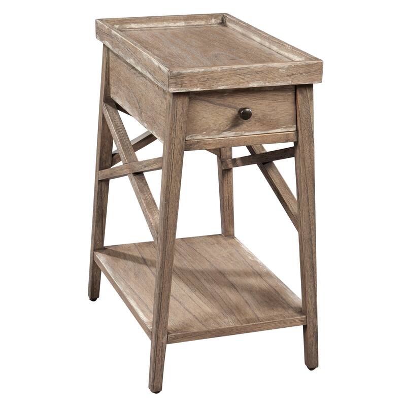 Rectangular Solid Wood Chairside Table with Shelf and Drawer - Hekman