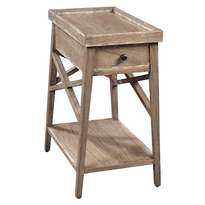 Rectangular Solid Wood Chairside Table with Shelf and Drawer - Hekman