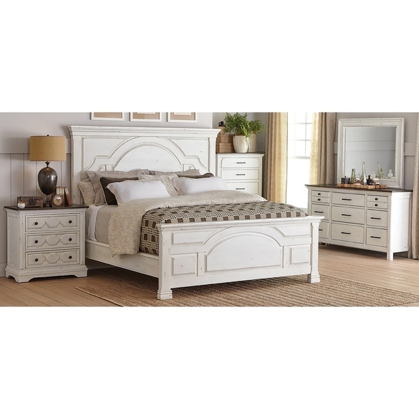 Danica Latte and Vintage White 6-piece Panel Bedroom Set