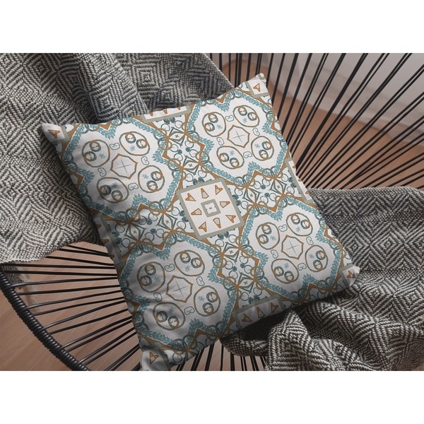 Open Mandala Suede Double Sided Decorative Pillow by Amrita Sen