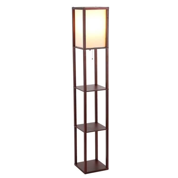 Shop Co Z 63 Inch Modern Led Etagere Floor Lamp With 3 Wood