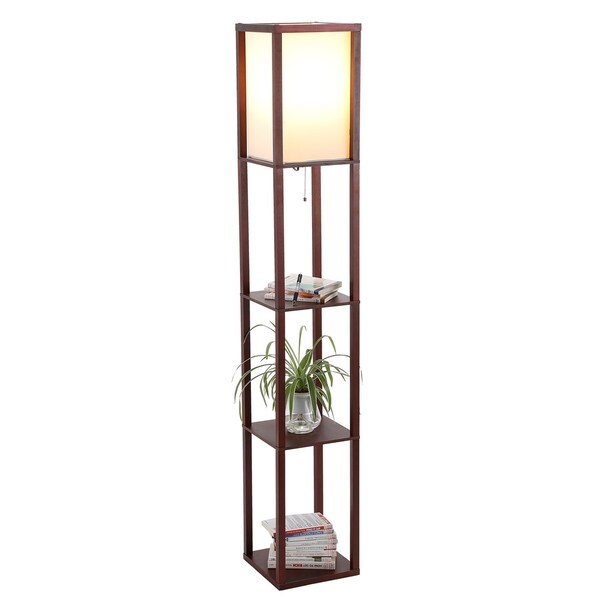 modern floor lamp with shelves