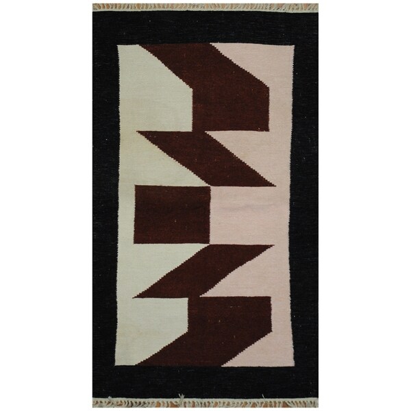 Handmade One-of-a-Kind Wool Kilim (India) - 3' x 5'