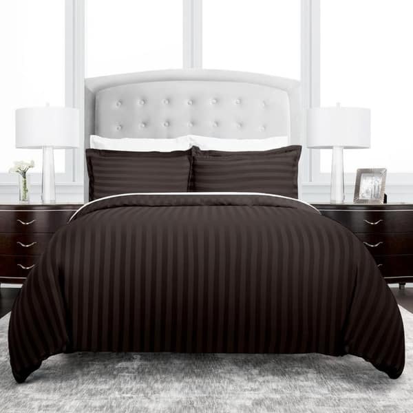 Shop Hotel Collection Dobby Striped 3 Piece Duvet Cover Set On