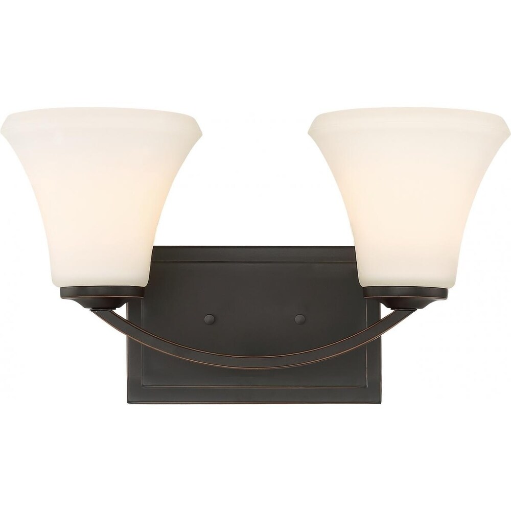 Nuvo 2 Light Empire LED 15" Vanity Wall Fixture Brushed Nickel Finish 