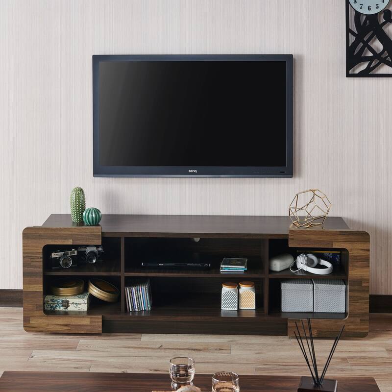 Fahri Transitional Natural 63-inch 6-Shelf TV Console by Carbon Loft