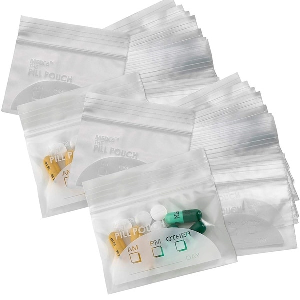 Shop MEDca Pill Pouch Bag BPA Free Poly Disposable Zipper | Baggies Travel Medicine Organizer ...