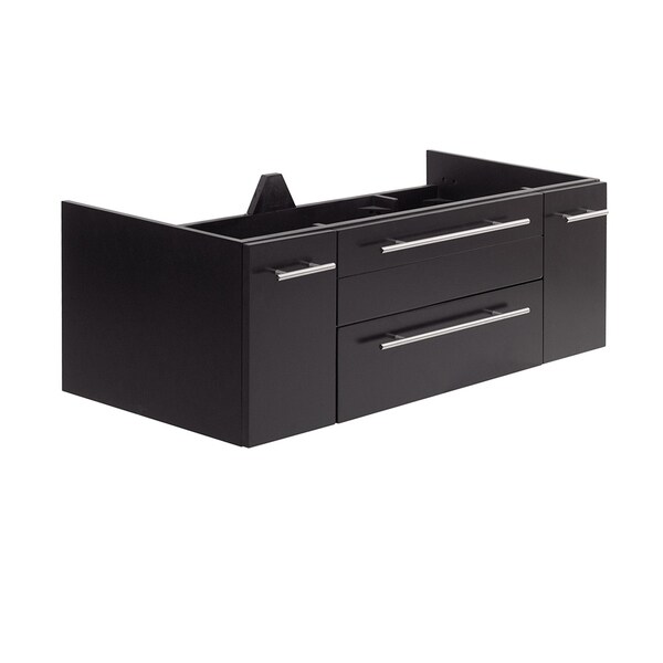Fresca Lucera 48" Espresso Wall Hung Double Undermount Sink Modern Bathroom Cabinet