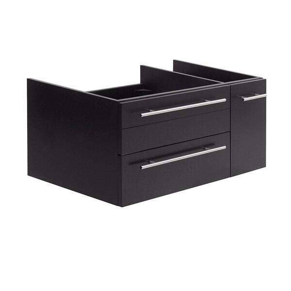 Fresca Lucera 36" Espresso Wall Hung Undermount Sink Modern Bathroom Cabinet - Right Version