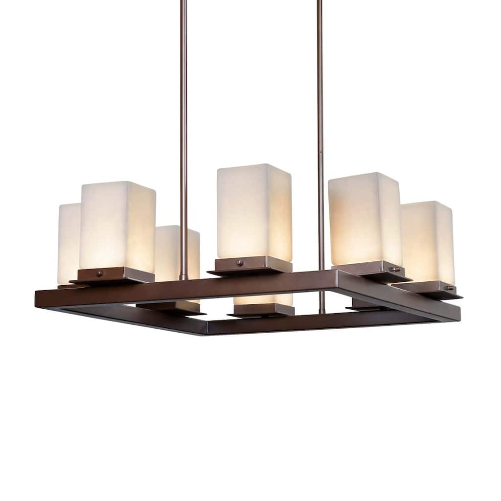 Copper Grove Susteren 8-light Dark Bronze LED Outdoor Chandelier with Cloud Shades