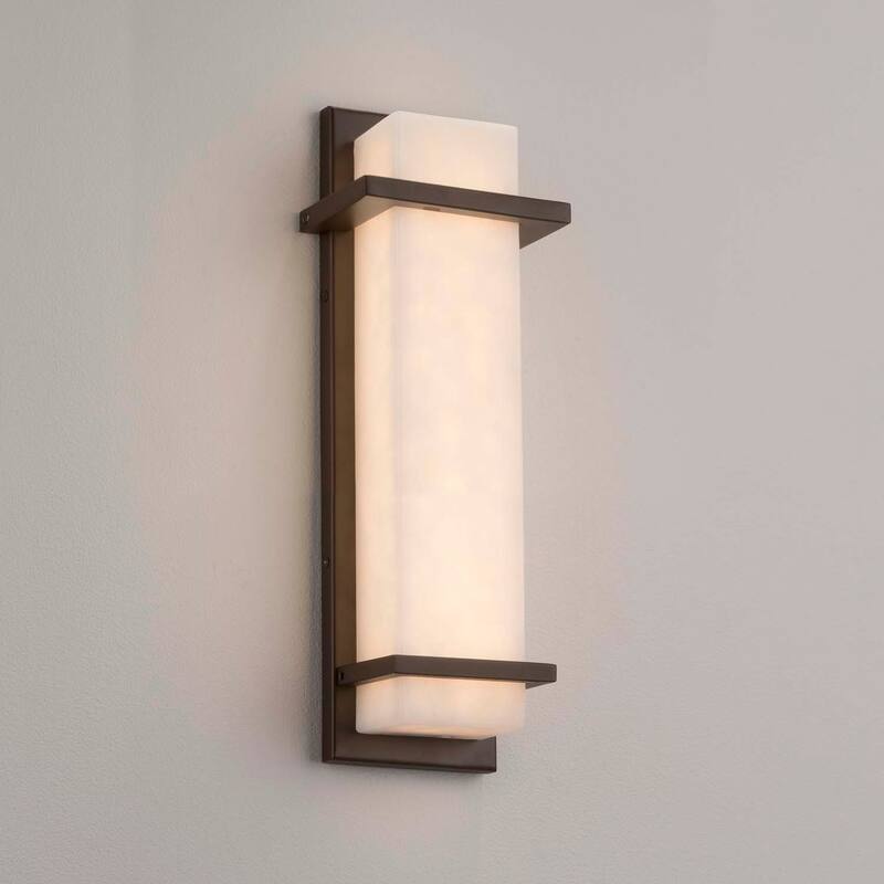 Copper Grove Geldrop 14-inch Dark Bronze LED Outdoor Wall Sconce with Cloud Shade