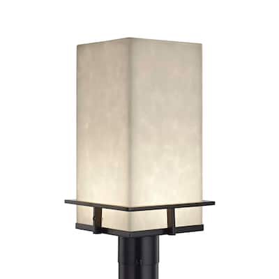 Justice Design Clouds Avalon 1-light Matte Black LED Outdoor Post Light, Clouds Shade