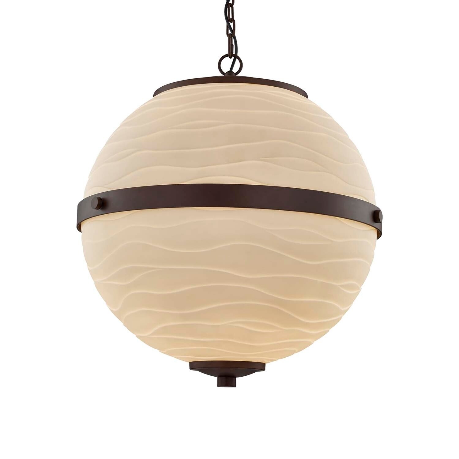 Justice Design Group Porcelina Imperial 3-light Dark Bronze LED Chandelier, Waves Shade - Chandeliers For Bedrooms by Overstock.com