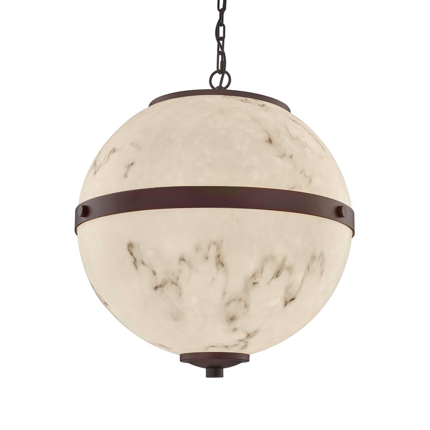 Justice Design Group LumenAria Imperial 6-light Dark Bronze LED Chandelier, Faux Alabaster Shade - Chandeliers For Bedrooms by Overstock.com