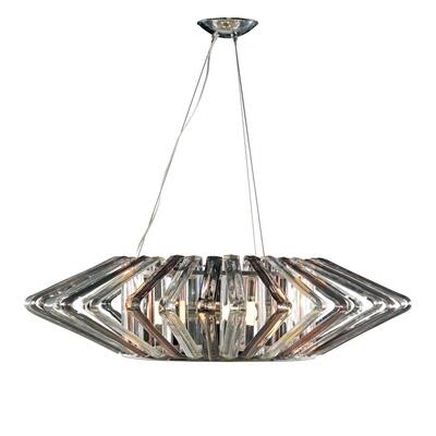 Justice Design Bohemia Columba 4-light Polished Chrome Chandelier, Clear and Smoke Shade