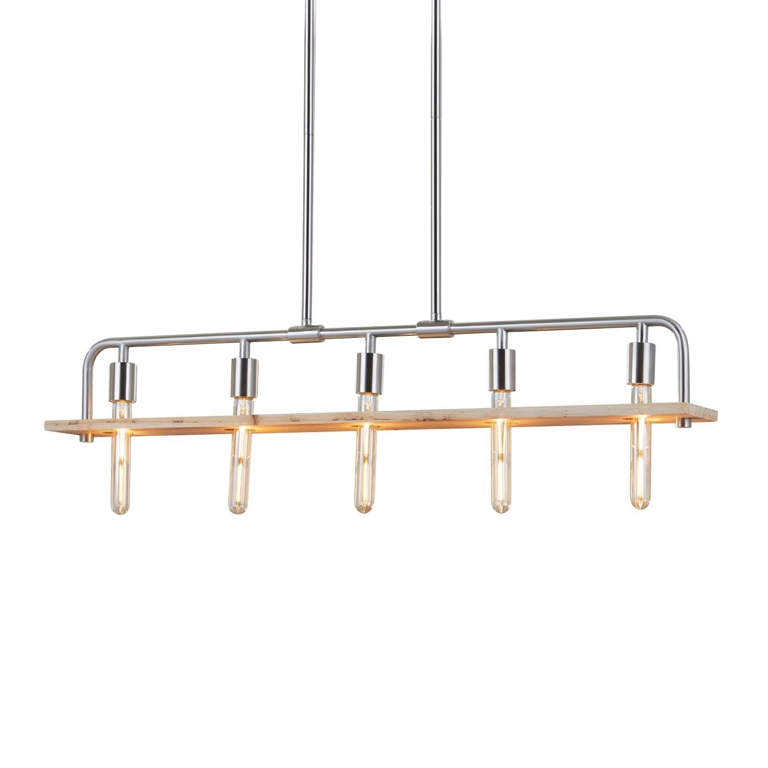 Eco Bronx 5-light Brushed Nickel Chandelier - Chandeliers For Bedrooms by Overstock.com