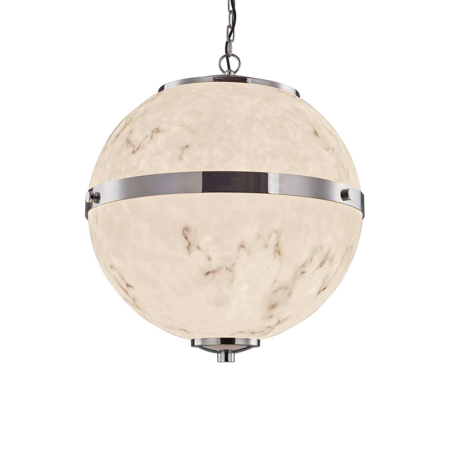 Justice Design Group LumenAria Imperial 3-light Polished Chrome LED Chandelier, Faux Alabaster Shade - Chandeliers For Bedrooms by Overstock.com