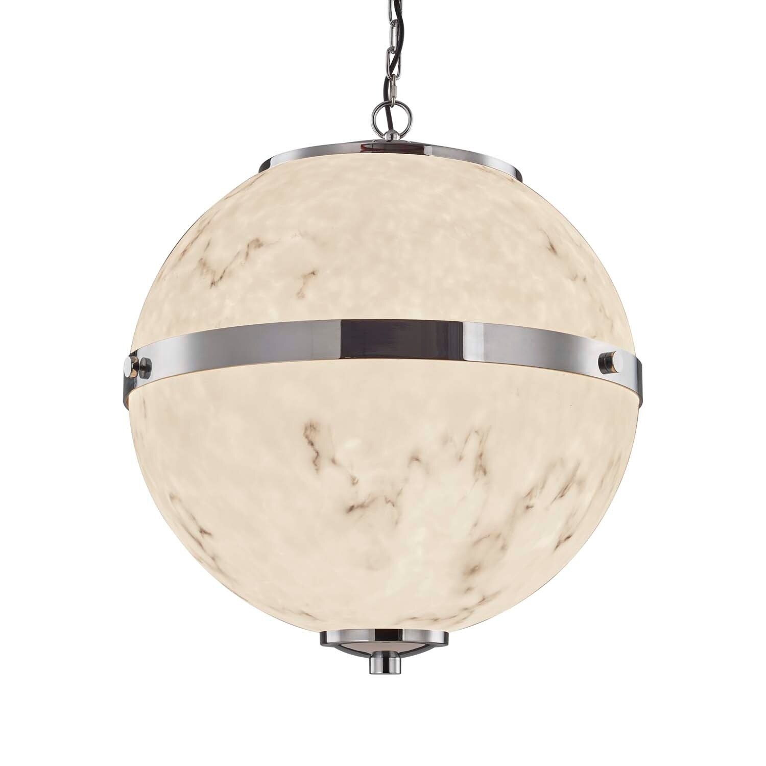 Justice Design Group LumenAria Imperial 6-light Polished Chrome LED Chandelier, Faux Alabaster Shade - Chandeliers For Bedrooms by Overstock.com