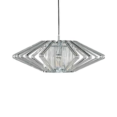 Justice Design Bohemia Columba 1-light Polished Chrome Chandelier, Clear Shade