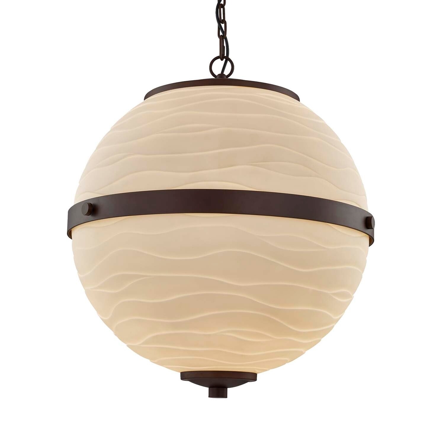 Justice Design Group Porcelina Imperial 6-light Dark Bronze LED Chandelier, Waves Shade - Chandeliers For Bedrooms by Overstock.com