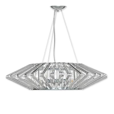 Justice Design Bohemia Columba 4-light Polished Chrome Chandelier, Clear Shade