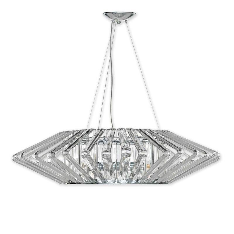 Justice Design Bohemia Columba 4-light Polished Chrome Chandelier, Clear Shade