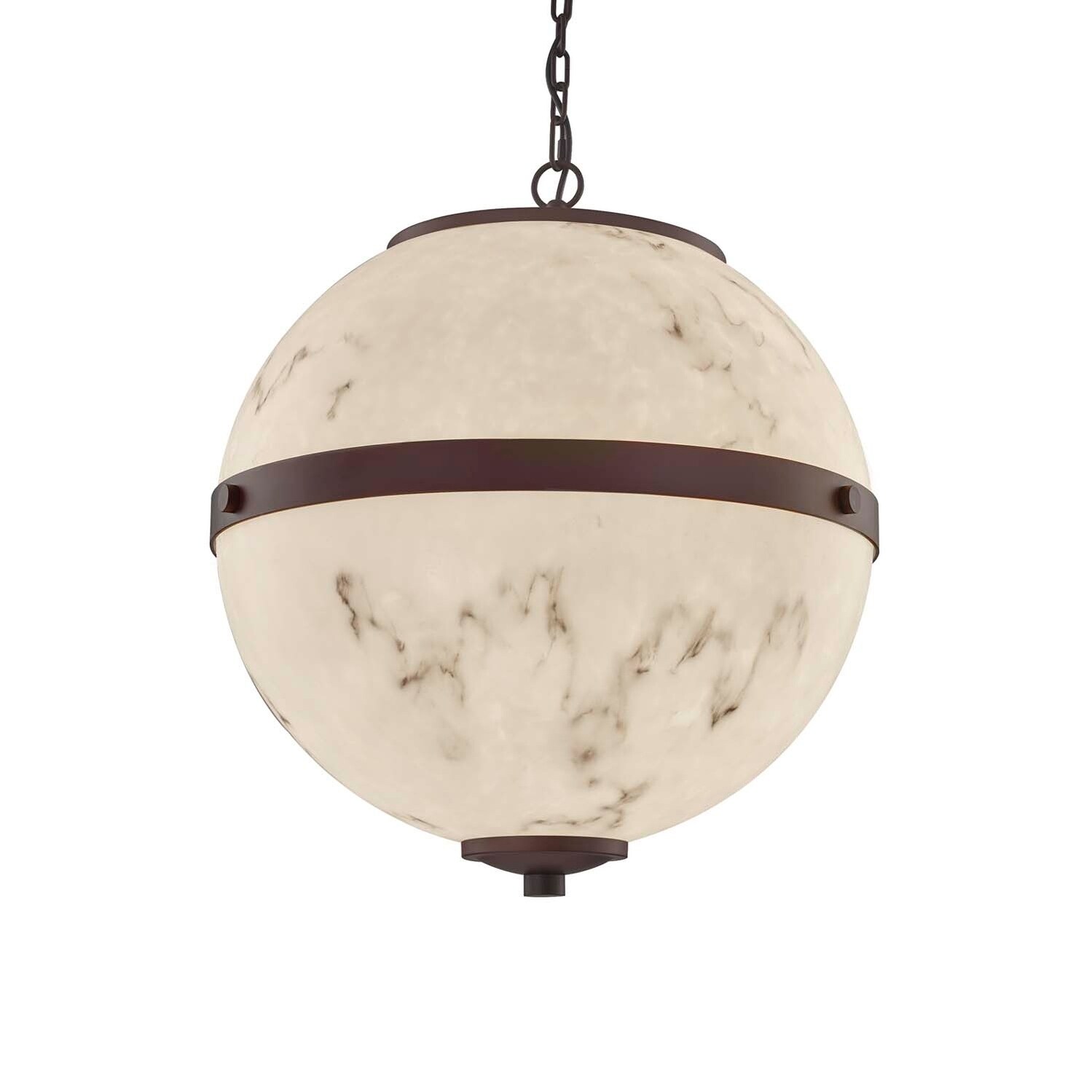 Justice Design Group LumenAria Imperial 3-light Dark Bronze LED Chandelier, Faux Alabaster Shade - Chandeliers For Bedrooms by Overstock.com