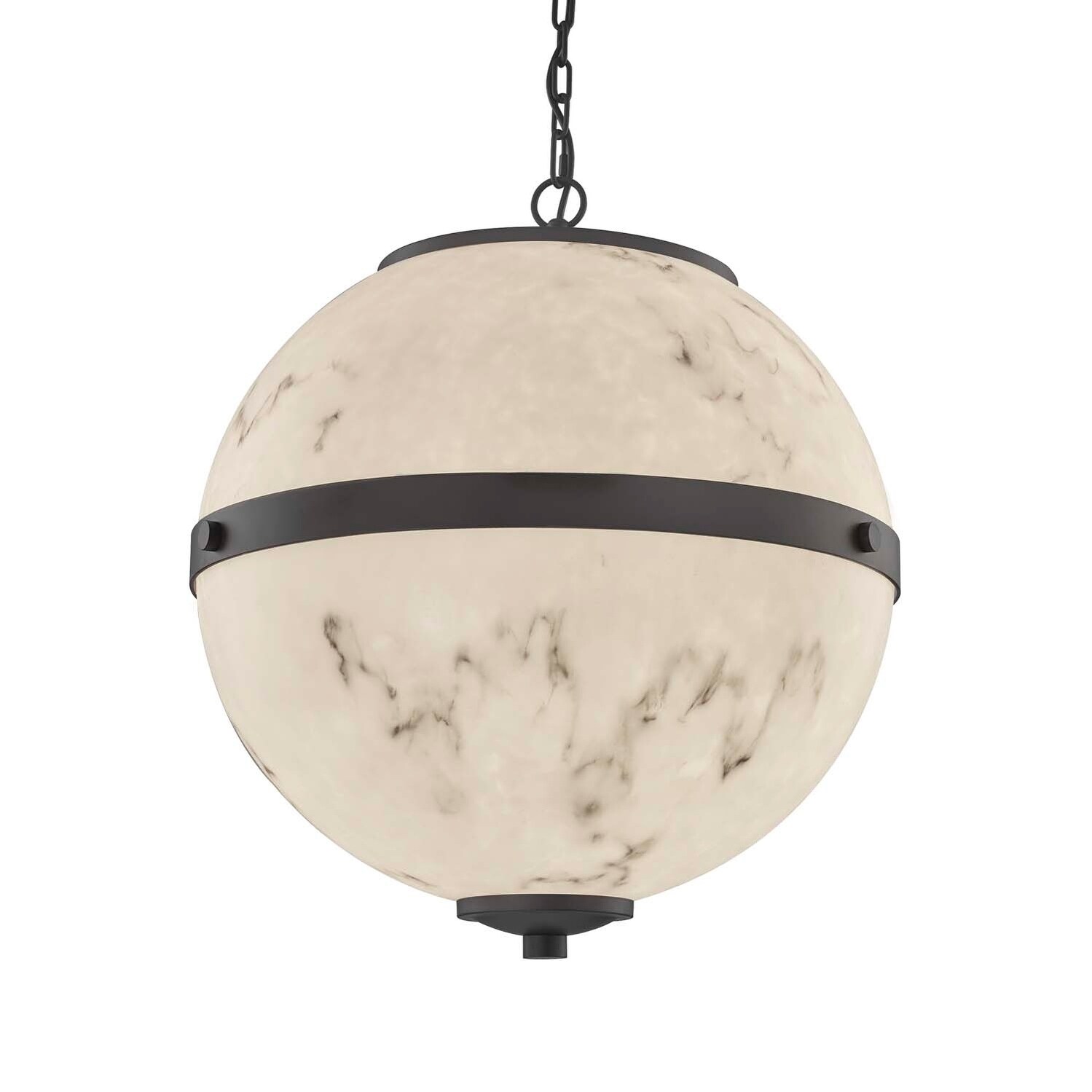 Justice Design Group LumenAria Imperial 6-light Matte Black LED Chandelier, Faux Alabaster Shade - Chandeliers For Bedrooms by Overstock.com