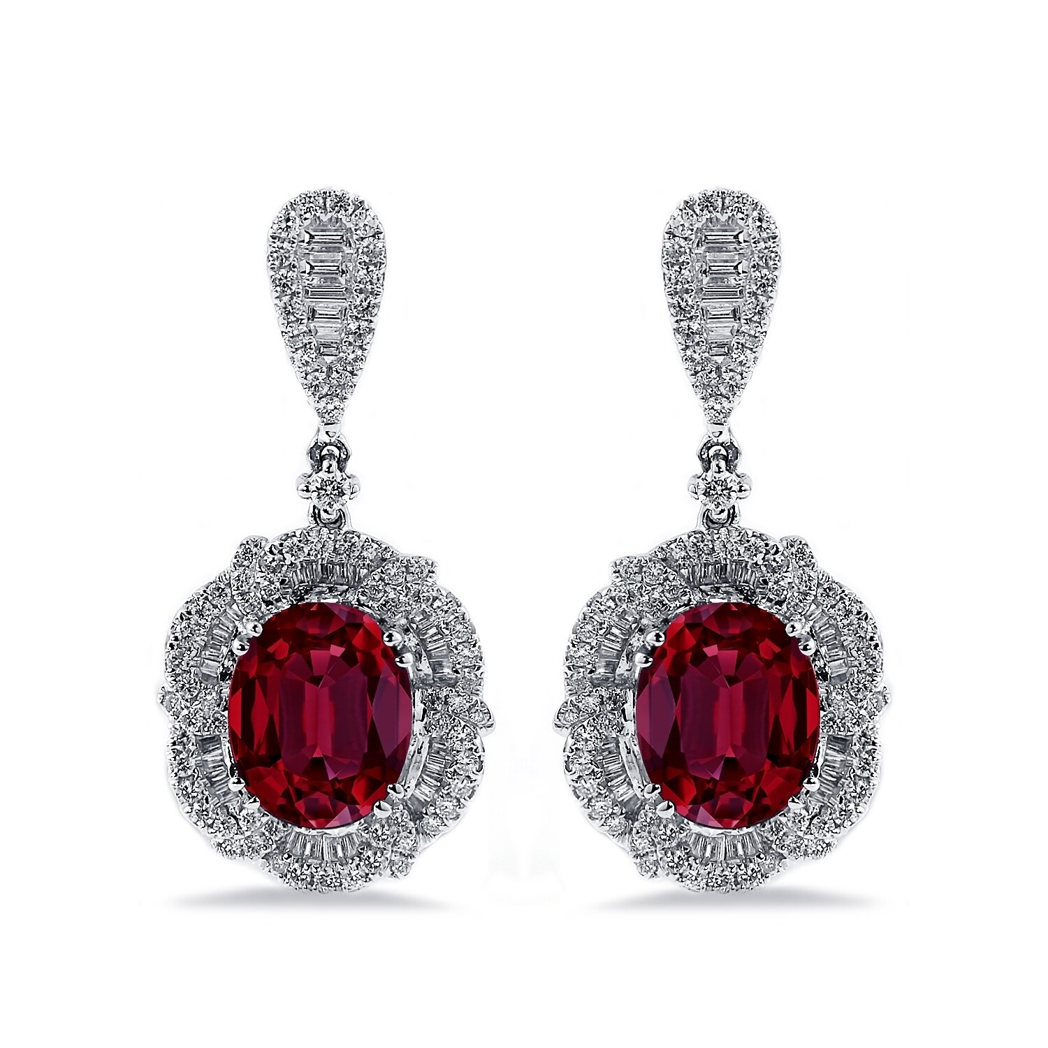 oval diamond drop earrings