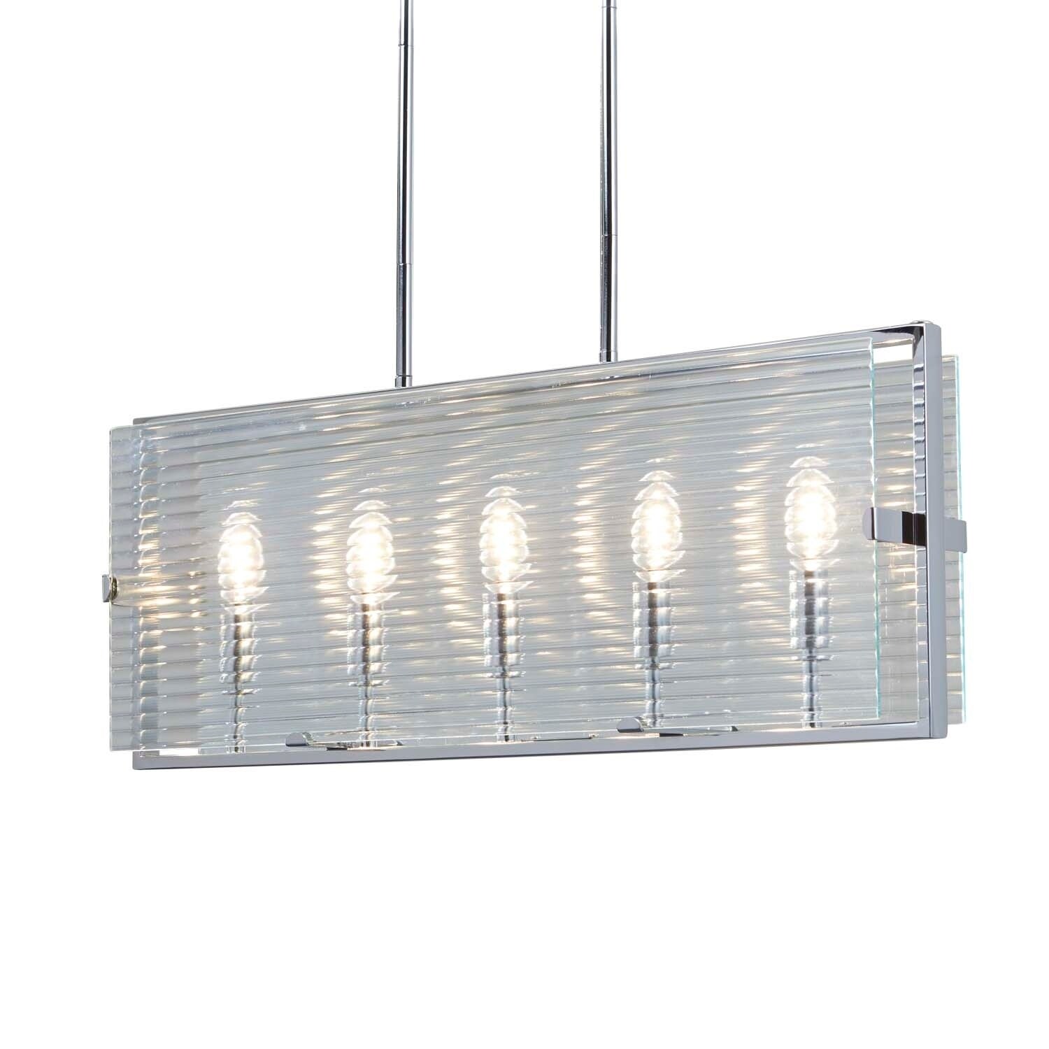 Justice Design Group Fusion Optic 5-light Polished Chrome Chandelier, Fluted Shade - Chandeliers For Bedrooms by Overstock.com