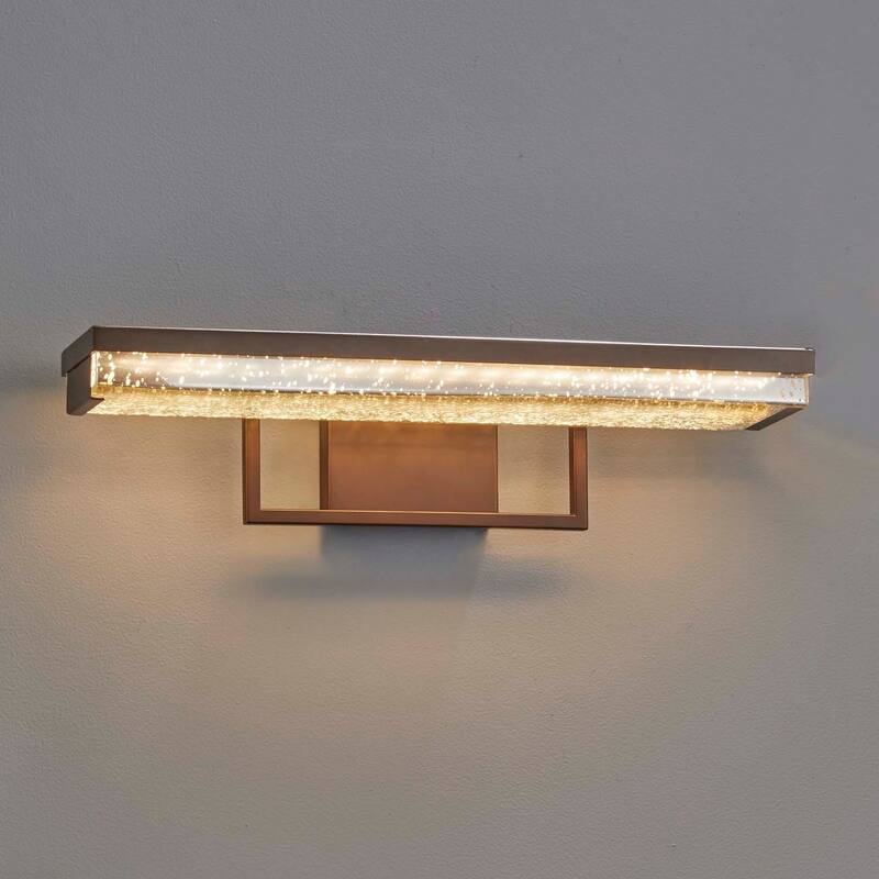 Copper Grove Eindhoven 20-inch Dark Bronze LED Linear Bath Light with Mercury Glass Shade
