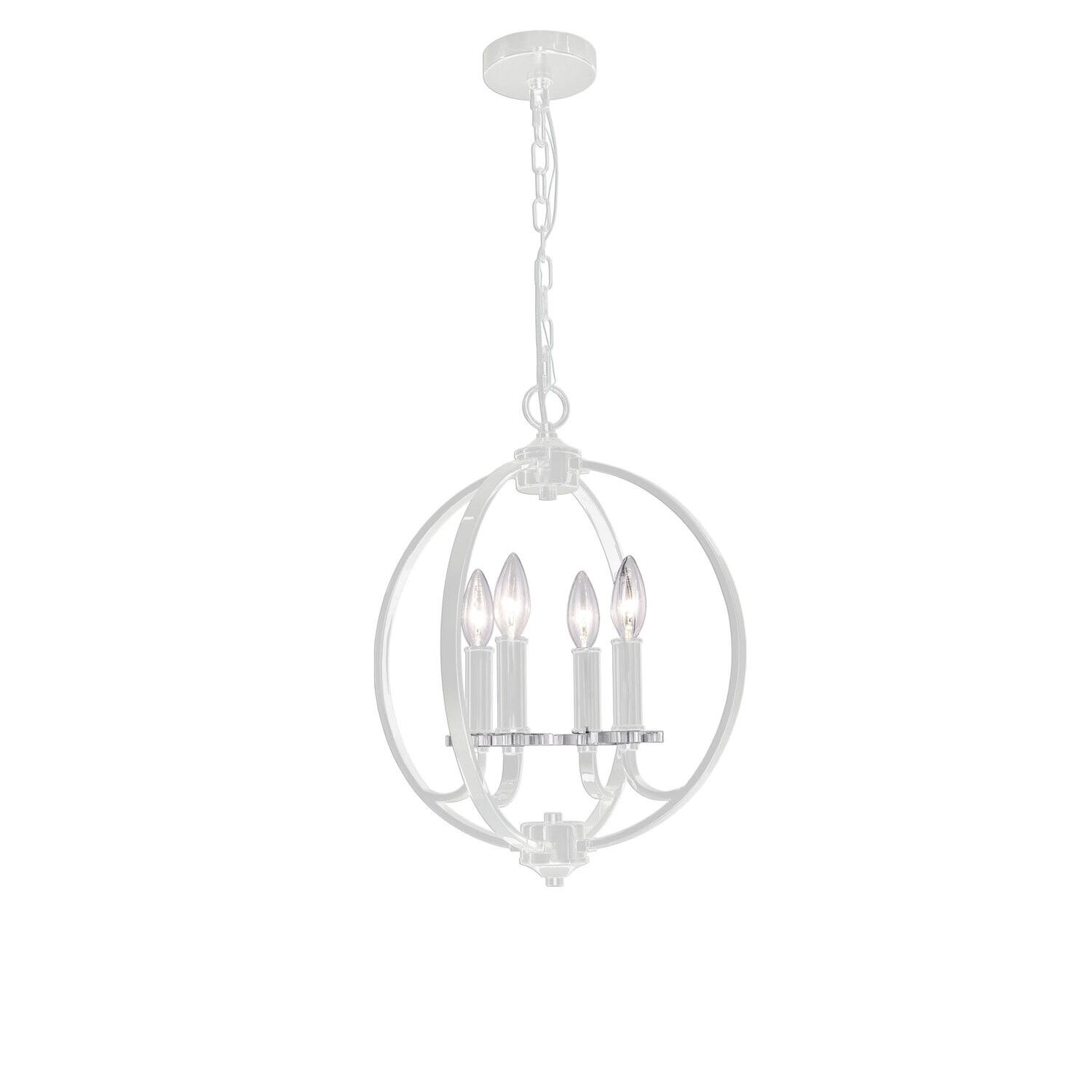 4LT Incandescent Chandelier, Matte White Finish - Chandeliers For Bedrooms by Overstock.com