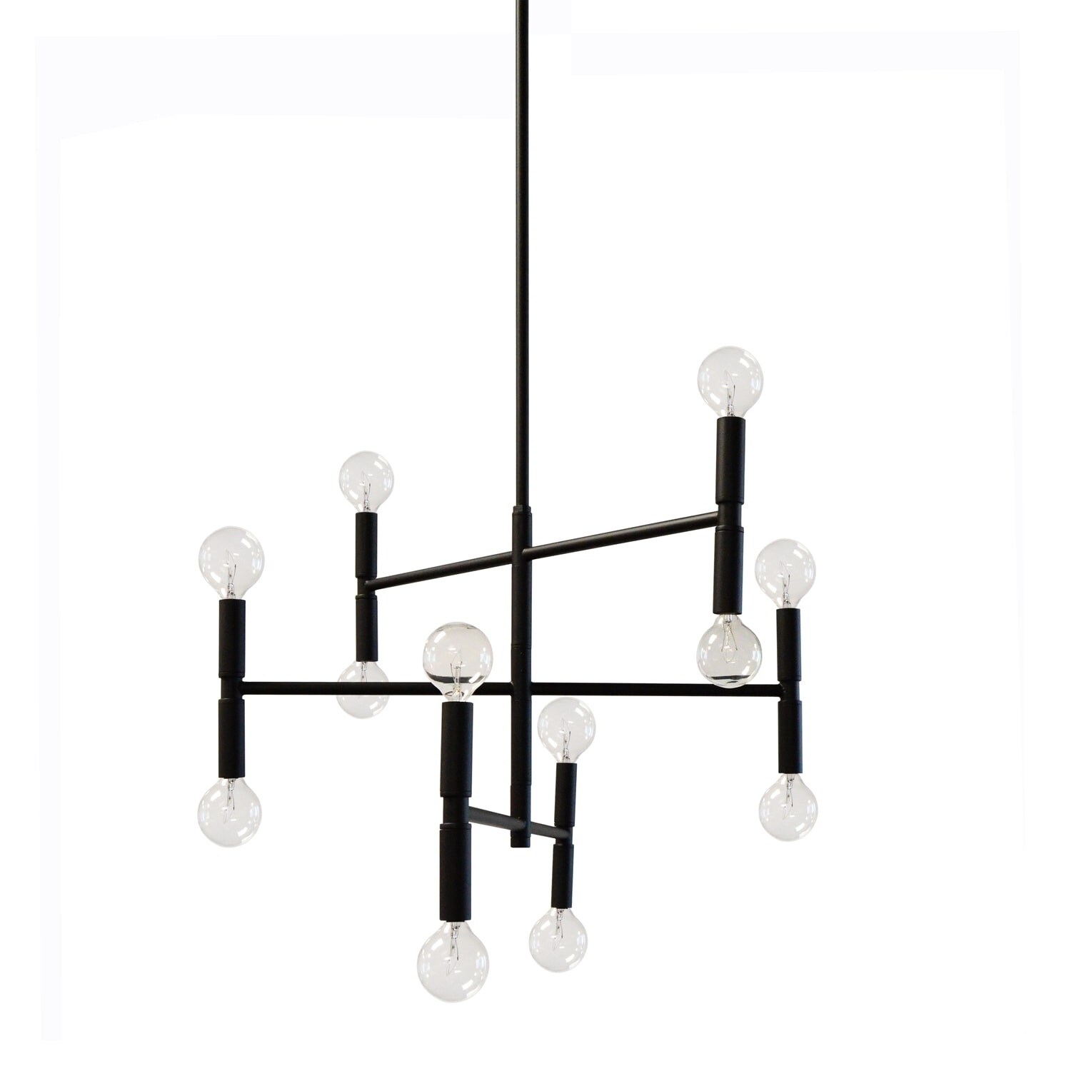 12LT Incandescent Chandelier, Matte Black - Chandeliers For Bedrooms by Overstock.com