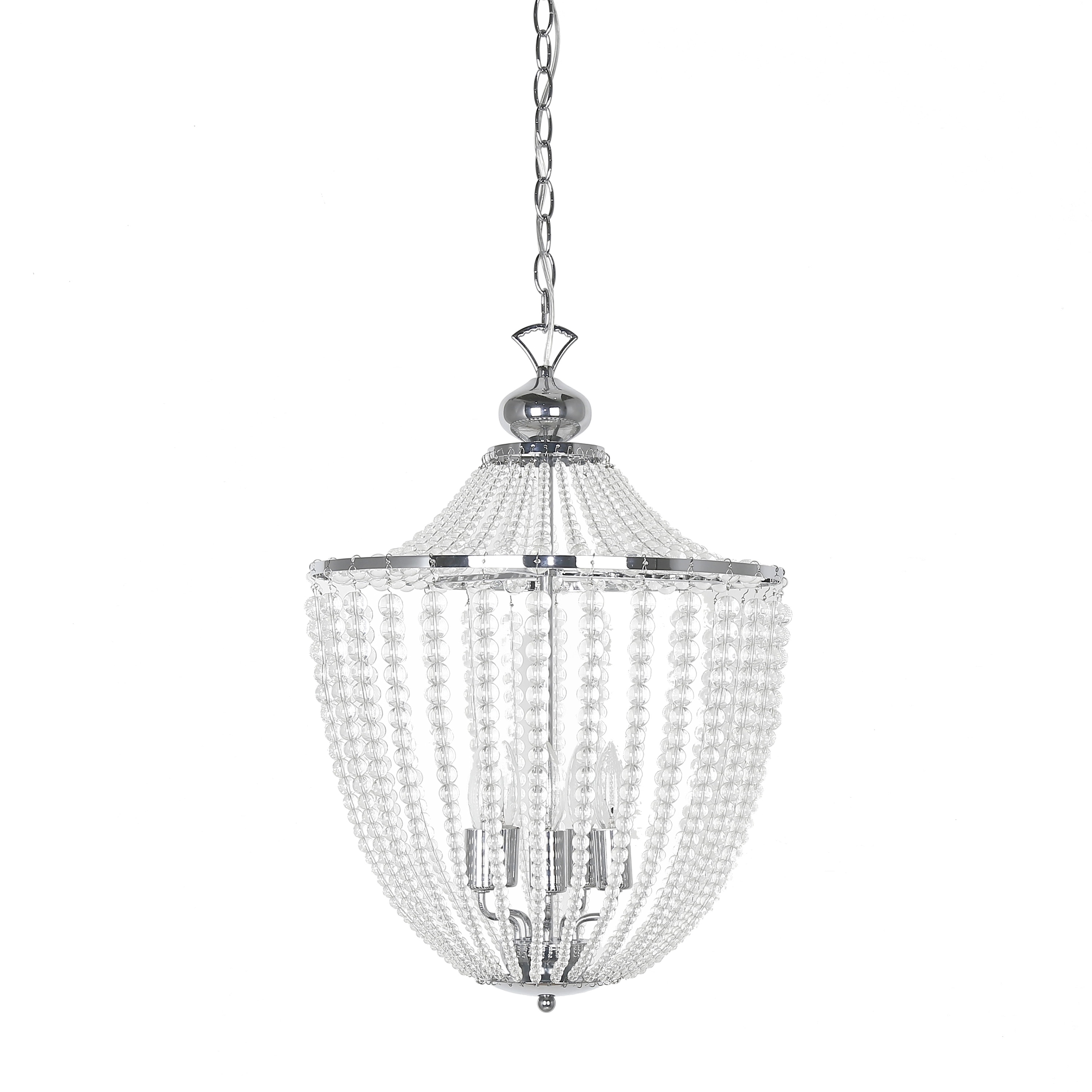 5LT Incandescent Chandelier PC w/Clr Glass Beads - Chandeliers For Bedrooms by Overstock.com
