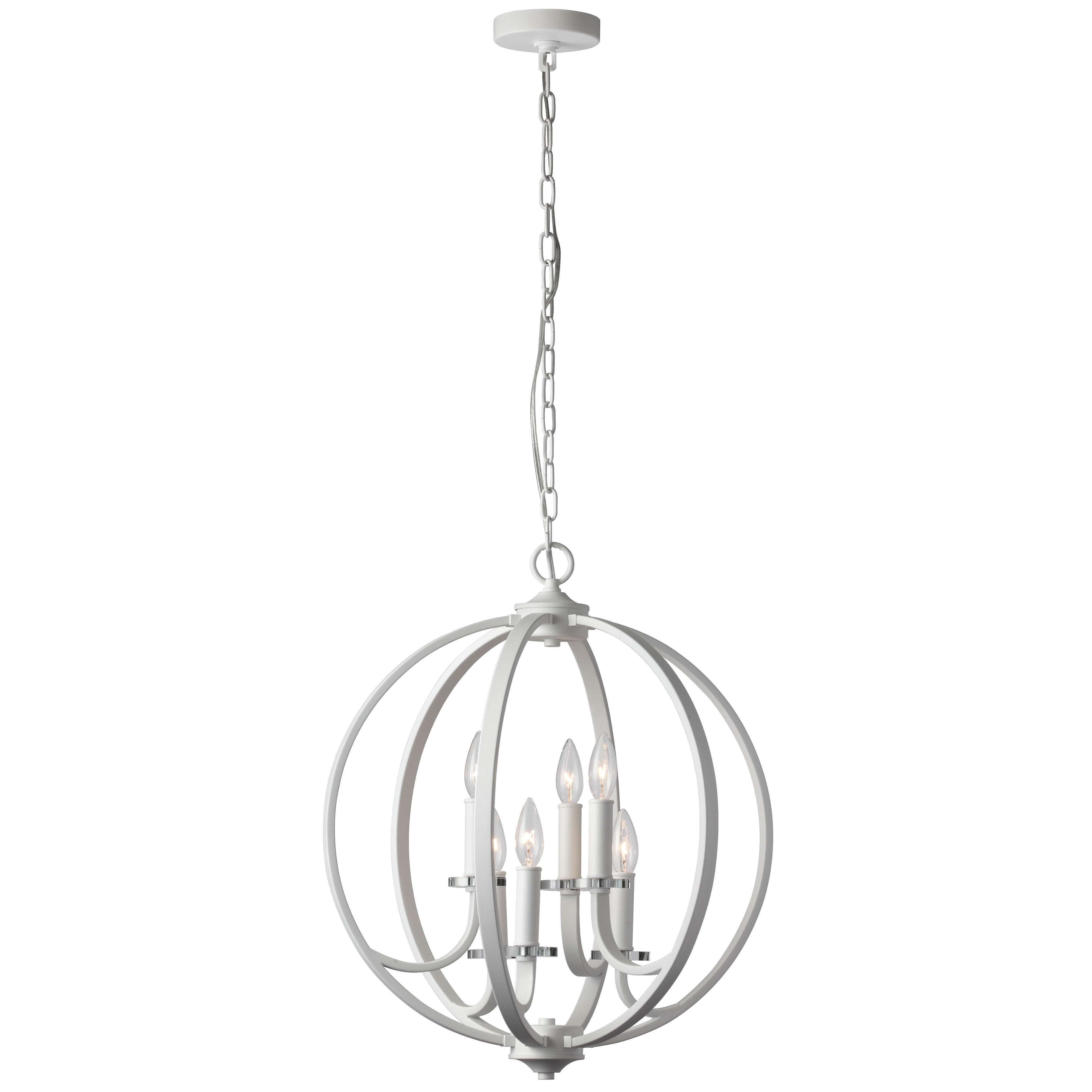 6LT Incandescent Chandelier, Matte White Finish - Chandeliers For Bedrooms by Overstock.com