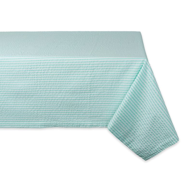 DII Seersucker Tablecloth - 60x84" - Aqua Blue