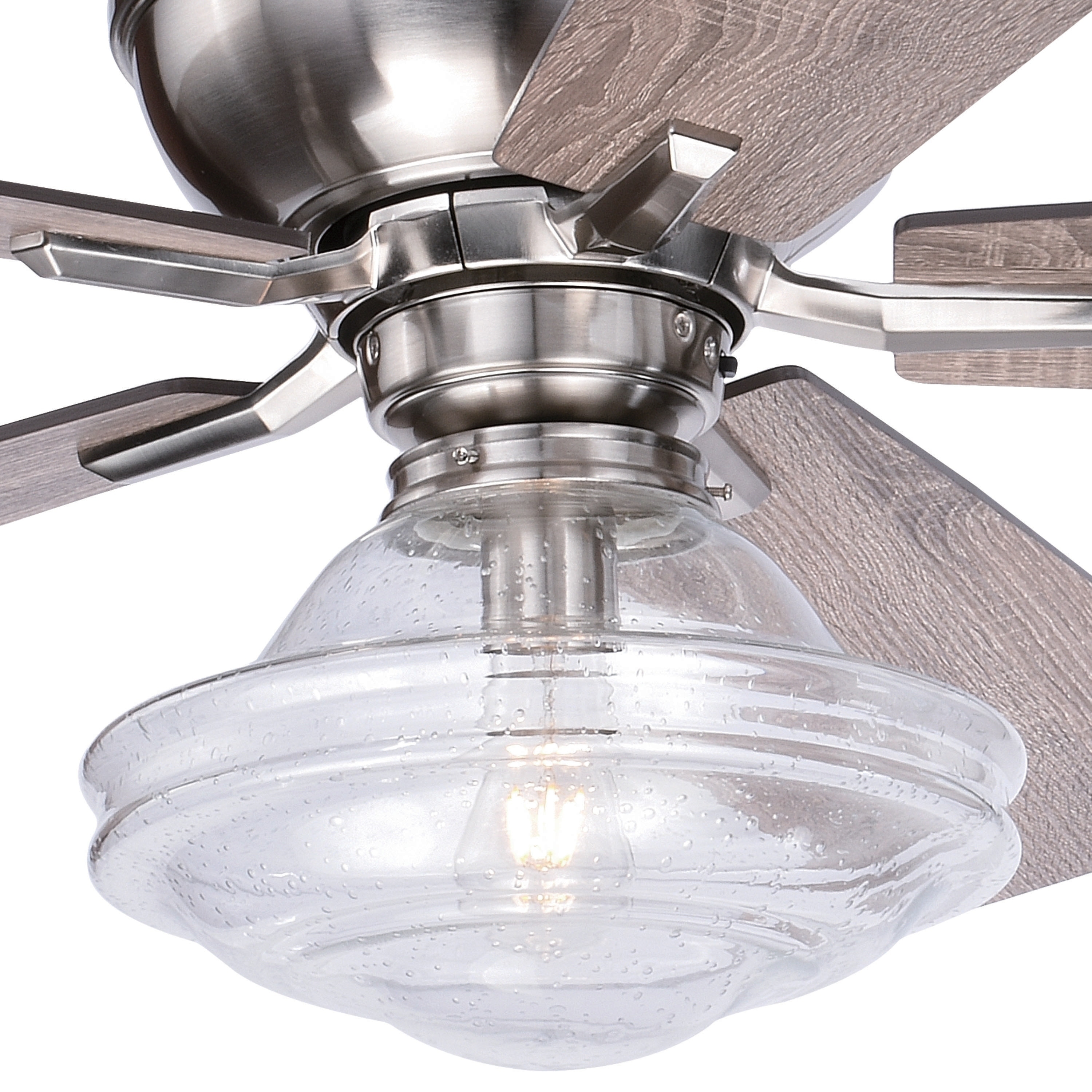 Shop Huntley 52 In Satin Nickel Farmhouse Indoor Ceiling Fan With