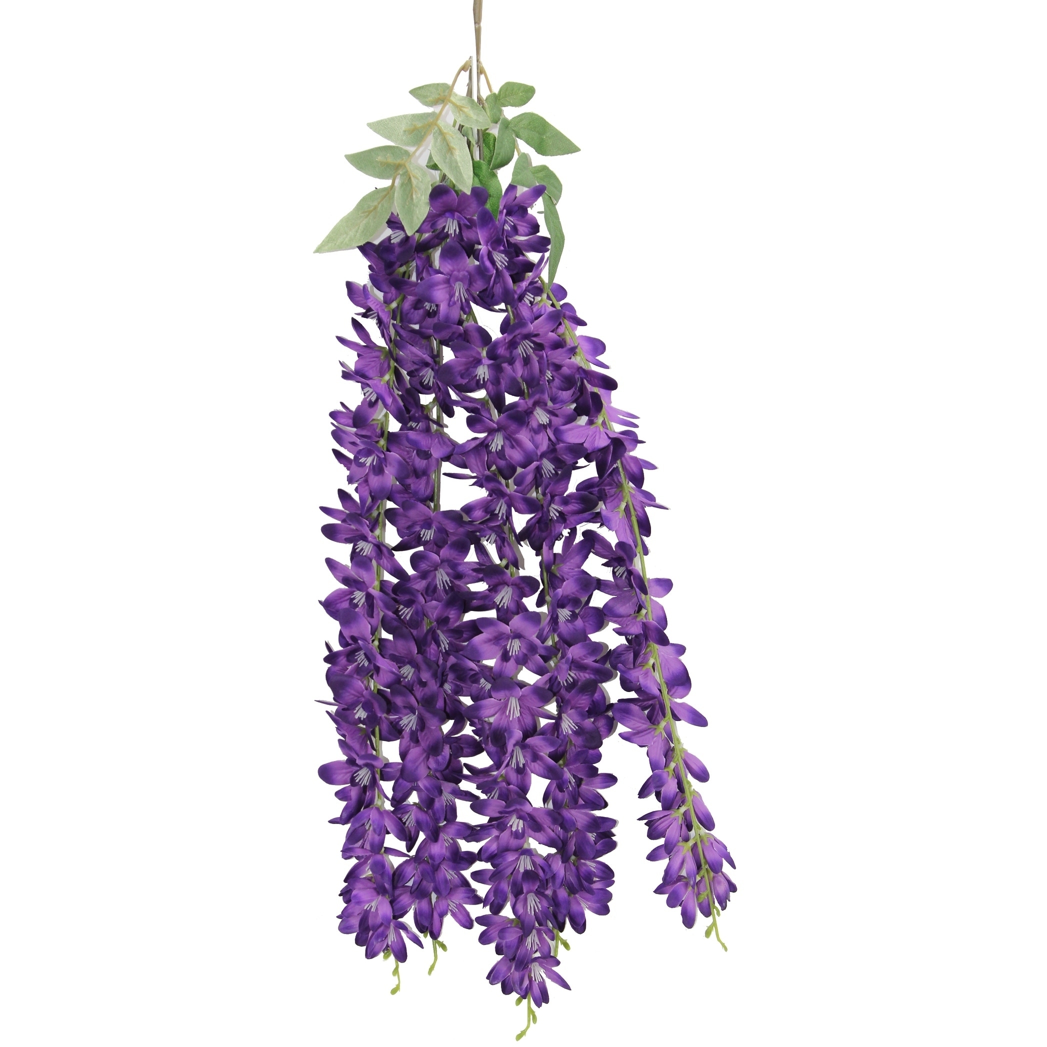 Artificial 5 Stem Wisteria Long Hanging Bush Flowers Purple On Sale Overstock 28377980