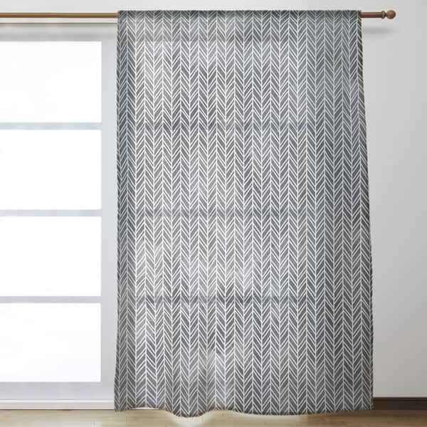 Herringbone Pattern Sheer Curtains 53 x 84 53 x 84 Bed Bath
