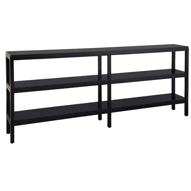 Hekman Black Wood Sofa Table with Shelves
