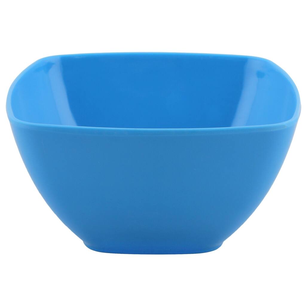 Melange 6-Piece 100% Melamine Square Bowl Set (Squares Solid )|Shatter-Proof and Chip-Resistant Melamine Square Bowls|Blue