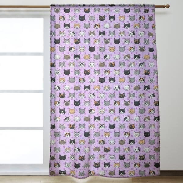 Shop Kitty Cat Pattern Room Darkening Curtains 53 X 84 On Sale