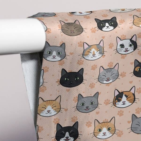 Shop Kitty Cat Pattern Room Darkening Curtains 53 X 84 On Sale