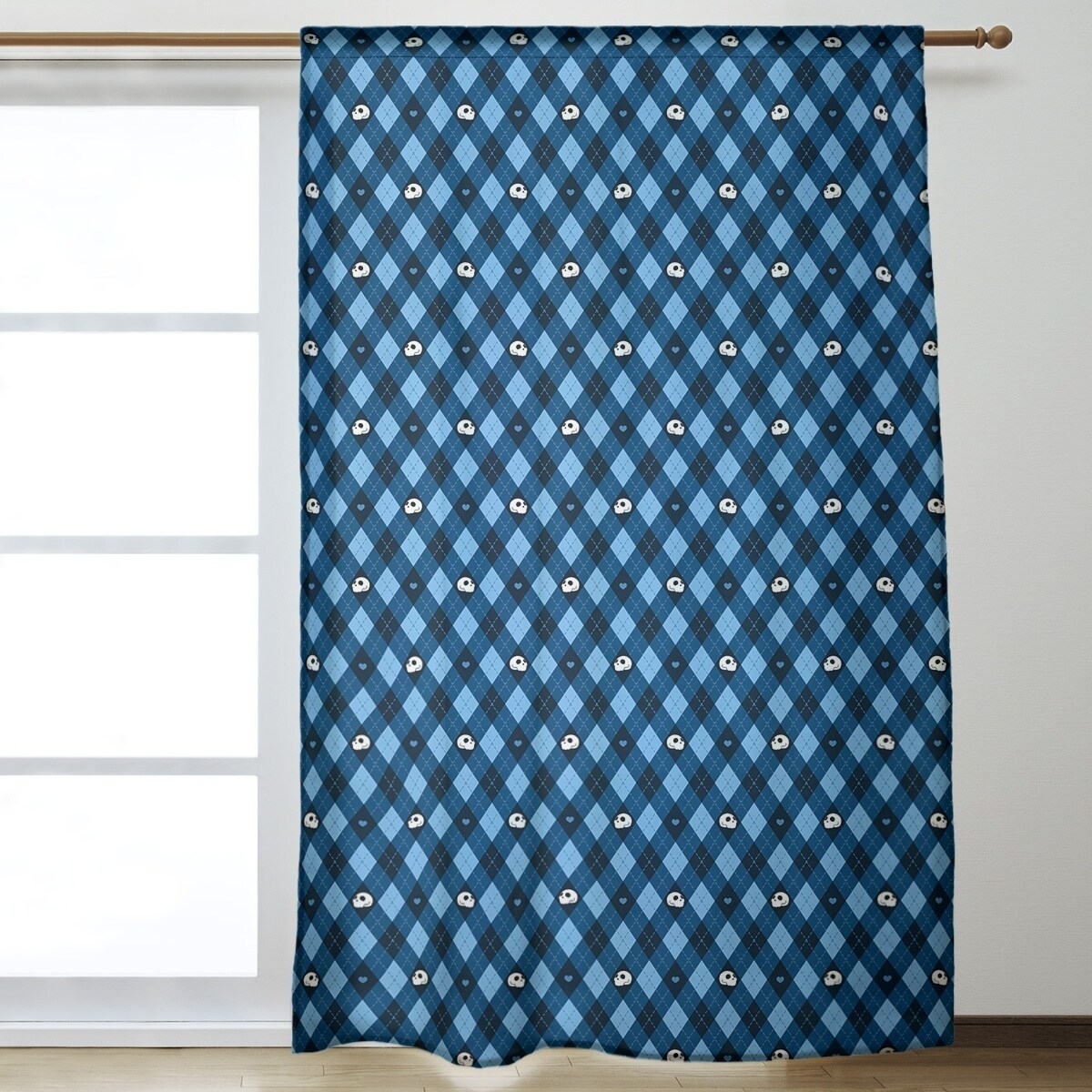 Shop Argyle Skulls Pattern Room Darkening Curtains 53 X 84 On