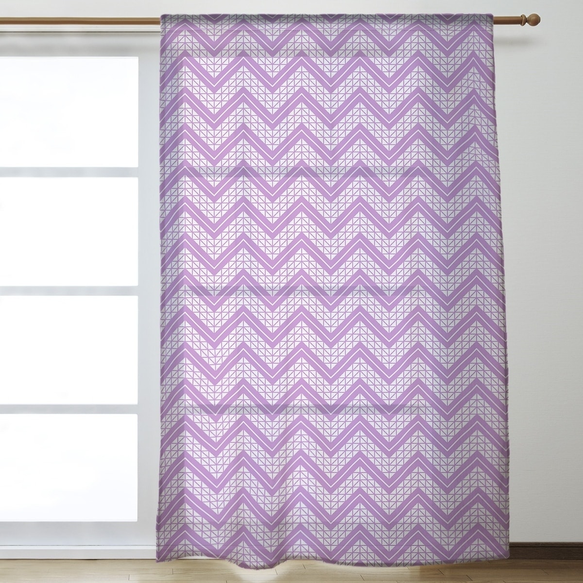 Shop Classic Hand Drawn Chevron Pattern Sheer Curtains 53 X 84