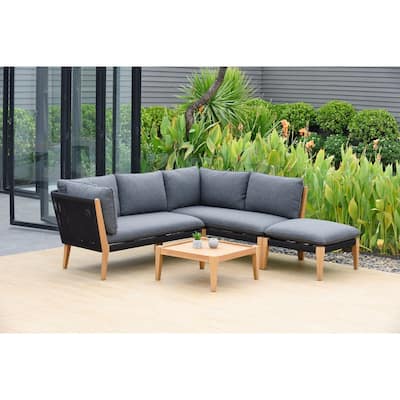 Amazonia Lazio Wood 4-piece Outdoor Patio Sectional Set - 4pc