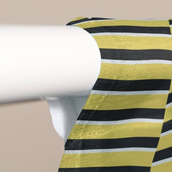 Shop Black Color Fractured Stripes Sheer Curtains 53 X 84 On